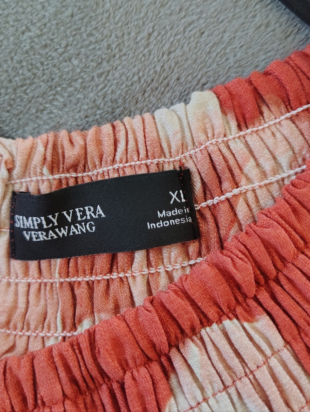 Simply Vera Wang Smocked Crosshatch Crepe Dress XL - Picture 10 of 13